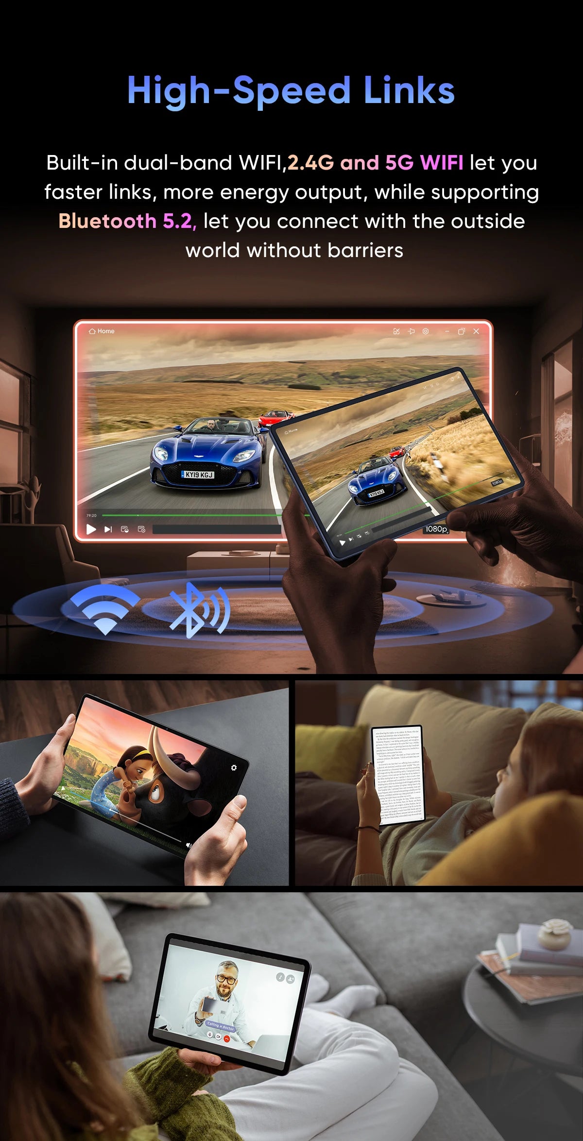 Tablette N-one NPad X1 MTK G99 8 cœurs 10,95 pouces Android 13 Charge rapide 8 600 mAh MAX 16 Go 128 Go 2 000 x 1 200 FHD 4G LTE Support L1