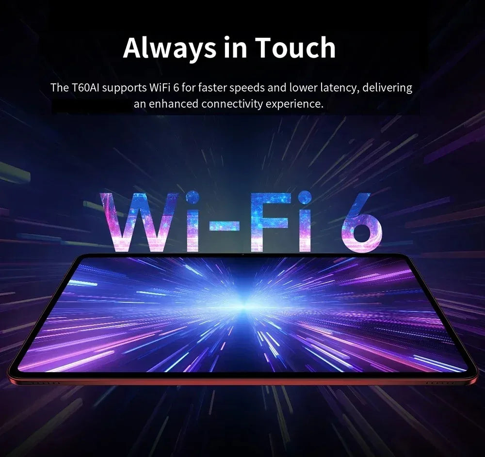 Nouvelle tablette Teclast T60 AI Allwinner A733 Octa-Core 12 pouces 2K HD TDDI écran 6 Go RAM 128 Go ROM Android 15 WiFi6 8000 mAh 13MP + 5MP
