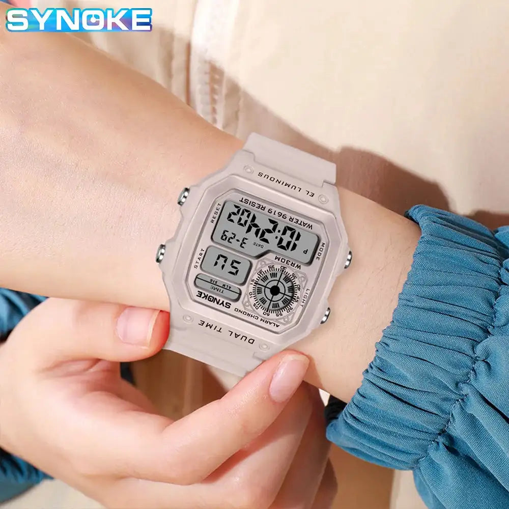 SYNOKE Digital Watches Lady Sports Luminous Multifunction Waterproof Chrono Wristwatch Outdoor Girls Fashion Student Watch New - Lootquake