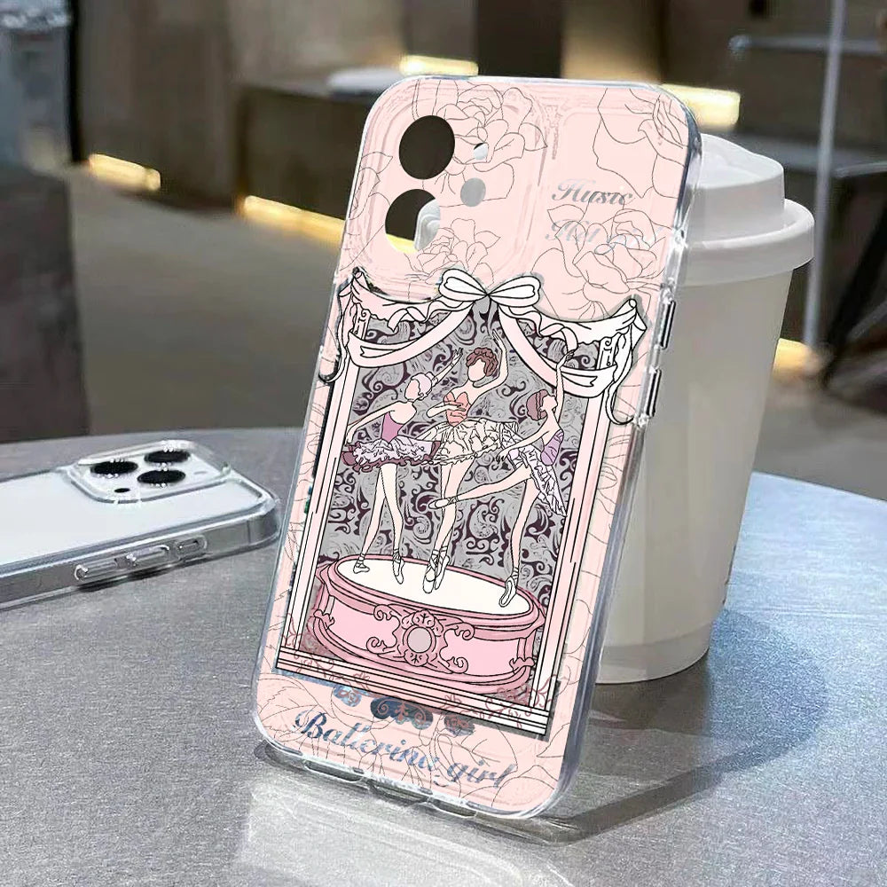 Funda para iPhone con bailarina rosa