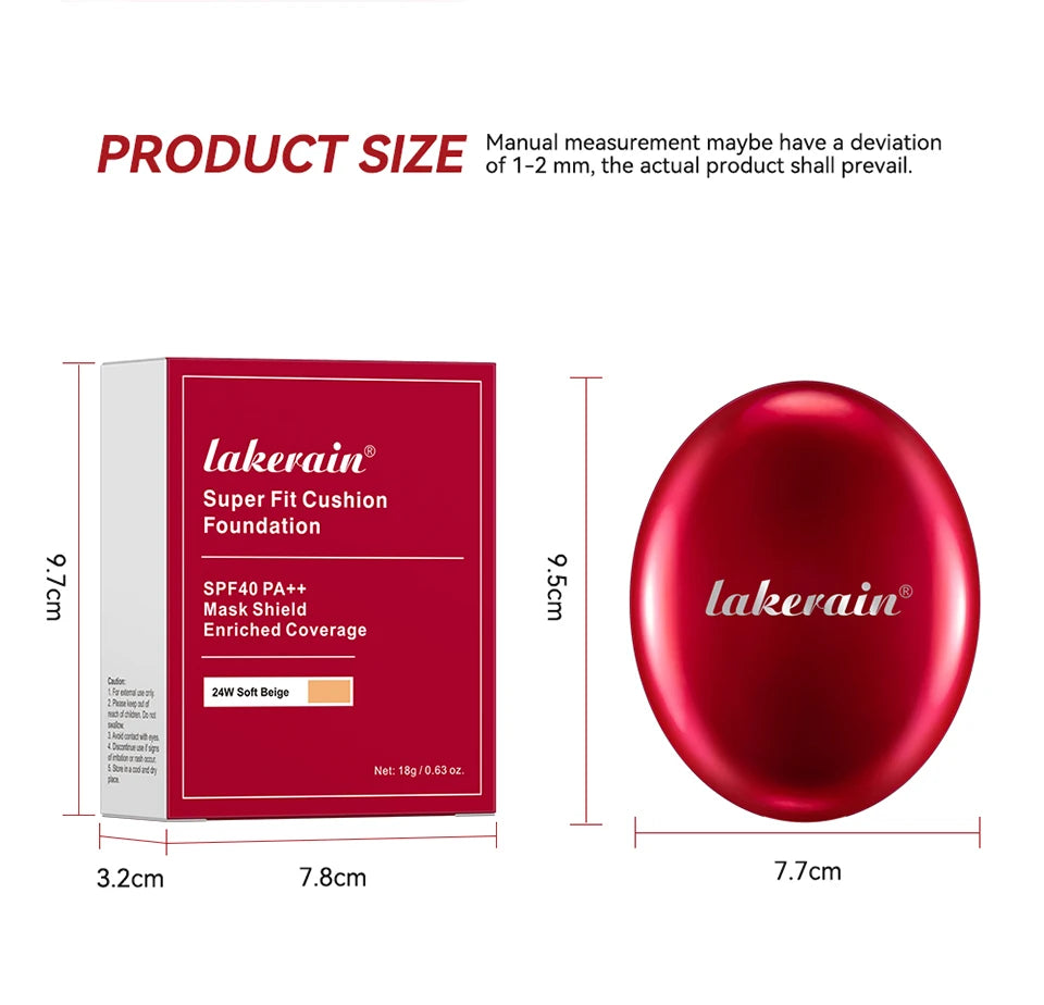 Fond de teint coussin solaire Lakerain, imperméable, longue tenue, éclaircissant, base de maquillage pour femmes, cosmétiques coréens