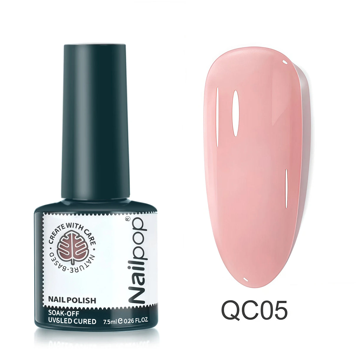 Esmalte de uñas en gel Nailpop profesional, 6 colores translúcidos, UV/LED, remojo, diseño de salón de uñas, color rosa nude, 1/6 unidades