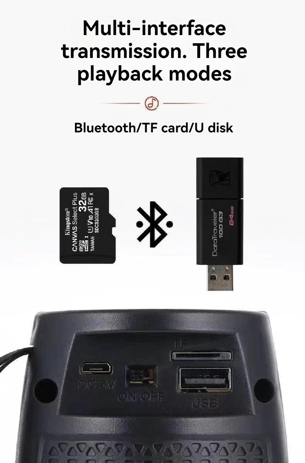 Altavoz Bluetooth inalámbrico portátil con luz LED RGB de 1500 mAh, subwoofer estéreo para exteriores, altavoz doméstico de alto volumen, impactante.