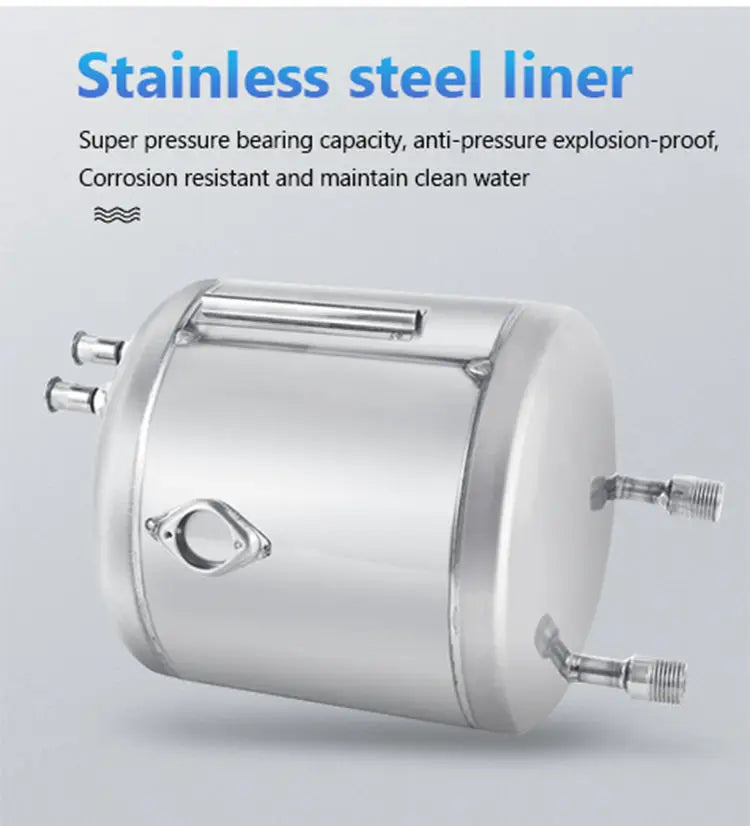 Chauffe-eau électrique instantané à stockage d'eau de 8 L, isolation thermique rapide, affichage numérique, bouton de contrôle du thermostat, entrée d'eau haut/bas