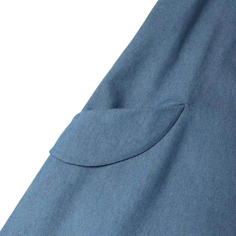 Summer Muslim Long Dress Abaya ZANZEA Women Vintage Sleeveless Denim Blue Maxi Vestidos Dubai Robe Casual Loose Ramadan Sundress - Lootquake