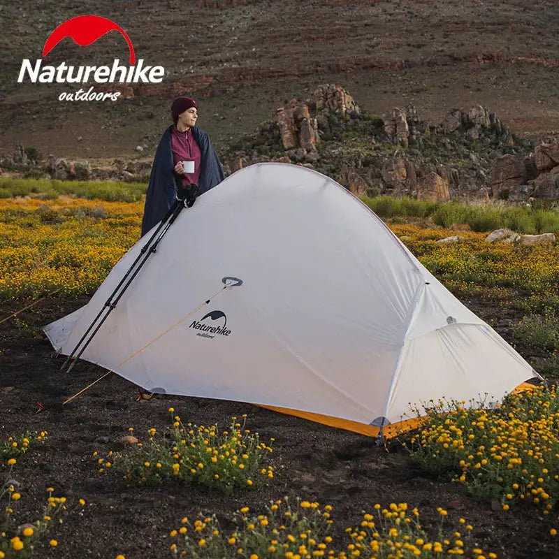 Naturehike Camping Tent Ultralight Portable Cloud Up 2Person 10D Upgraded Folding Backpack Waterproof Tent Travel Beach Tents - Lootquake