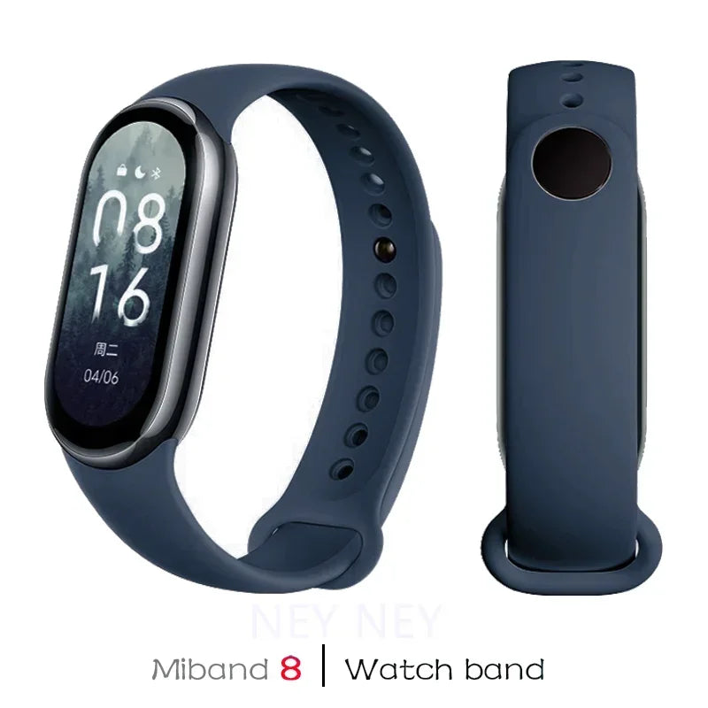 Bracelet de montre sport pour Xiaomi Mi Band 8-9 NFC, bracelet de rechange en silicone, étanche, accessoires