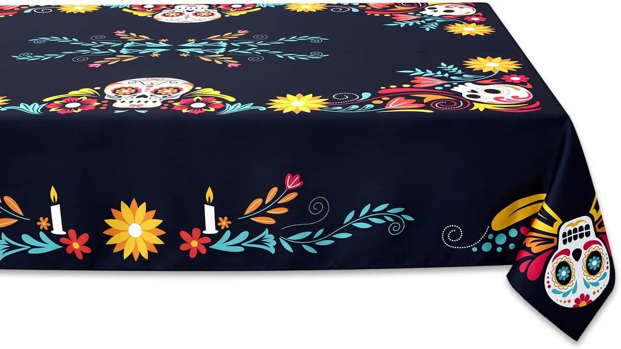 Mexican Sugar Skull Day of The Dead Waterproof Tablecloth Fiesta Decor Dia De Los Muertos Tablecloth Halloween Decorations