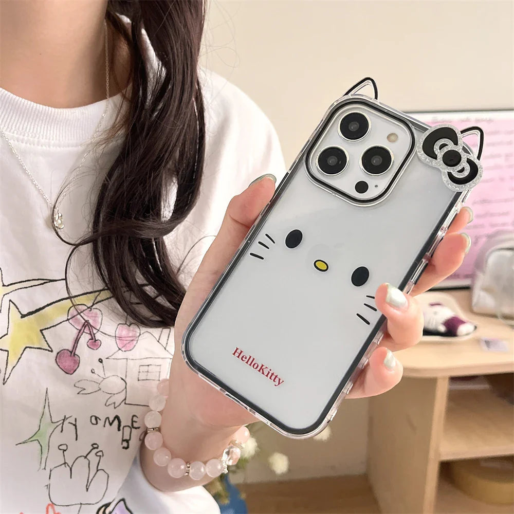 Cute Cat Ears Simple Lovely Hello Kitty Phone Case