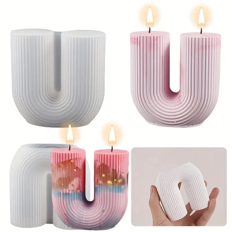 Molde de silicona para velas en forma de U, hecho a mano, con forma de arco, para hacer velas perfumadas, yeso, resina epoxi, adorno artesanal, molde de cera para decoración del hogar
