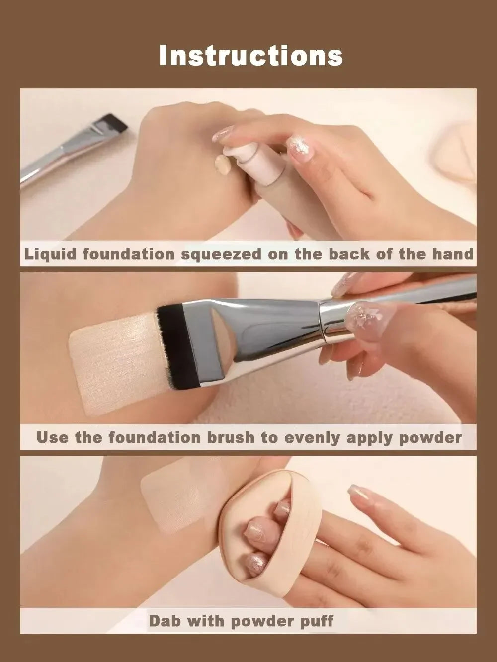 Flat-head Foundation Brush Ultra-thin Flat Brush Head Traceless Mask Brush Mixed Foundation Cream Makeup Brushes