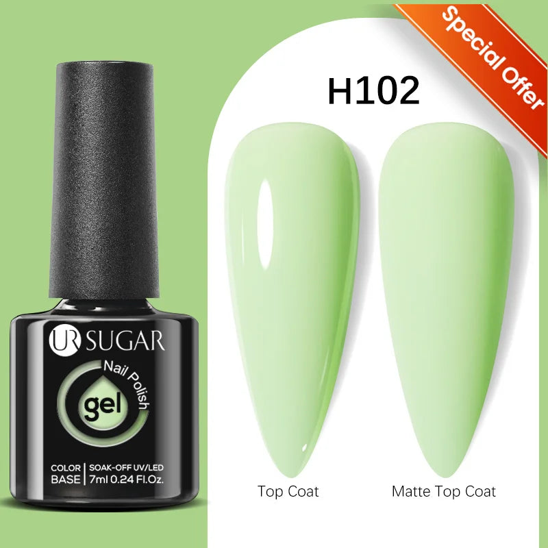 UR SUGAR Esmalte de uñas en gel con base de goma, color azul, dorado, con brillo, capa superior, esmalte de uñas en gel UV LED, para manicura