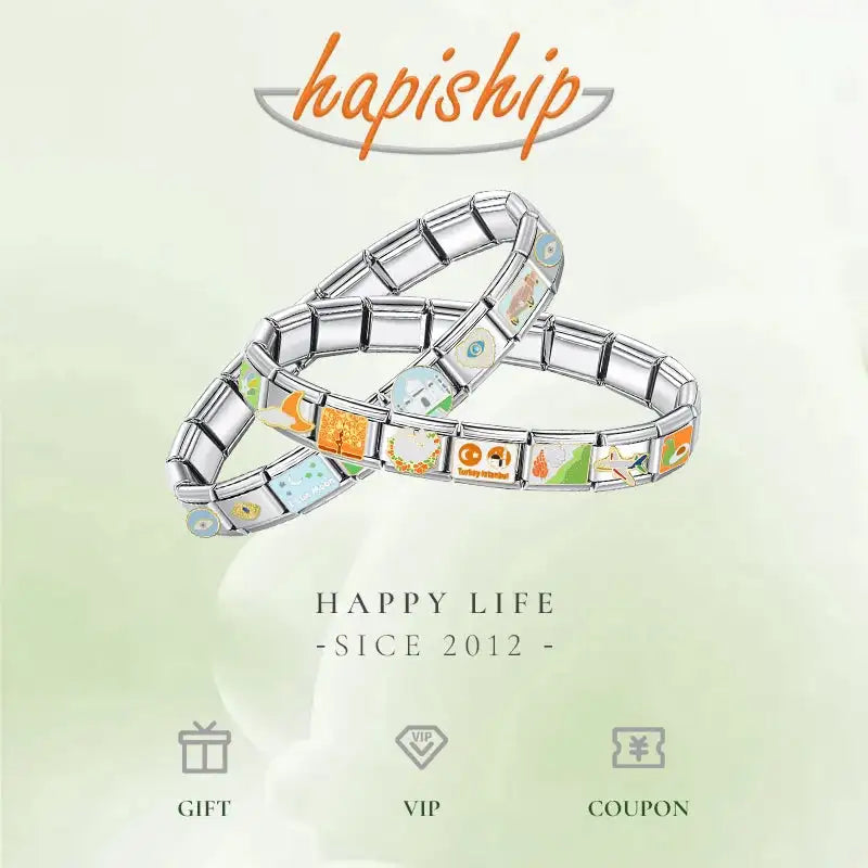 Hapiship 2023 Fashion Charm Italian Links Flower Flower Bee Tent Fit 9mm Bracelet Stainless Steel Making DIY Jewelry DJ661-C - Lootquake