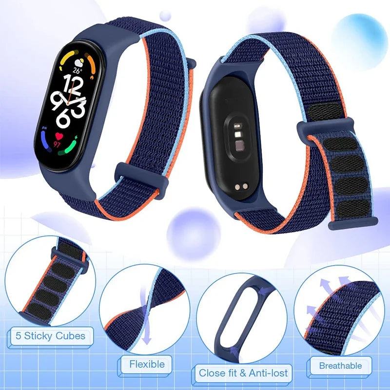 Nylon loop For Xiaomi Mi Band 7-7 nfc smartwatch Wristband Sports Miband7 Correa Replacement Bracelet smart band 7 6 5 3 4 Strap - Lootquake