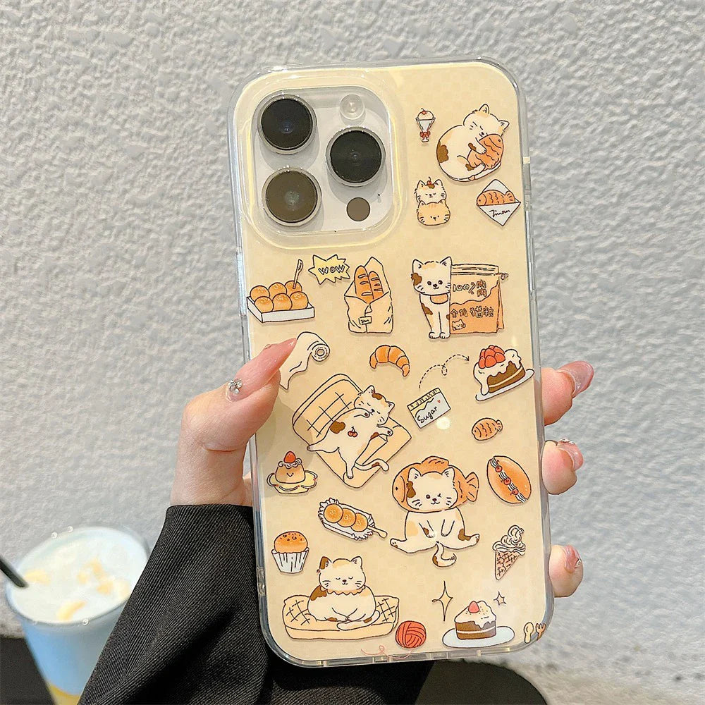 Ins Style Line Fruit Silicone Phone Case For iPhone