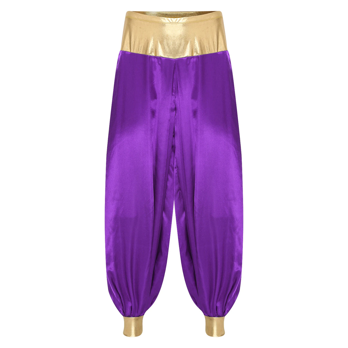 Halloween Men Arabian Indian Prince Cosplay Costume Stain Shiny Harem Trousers Arab Costume Carnival Dress Up Lantern Long Pants