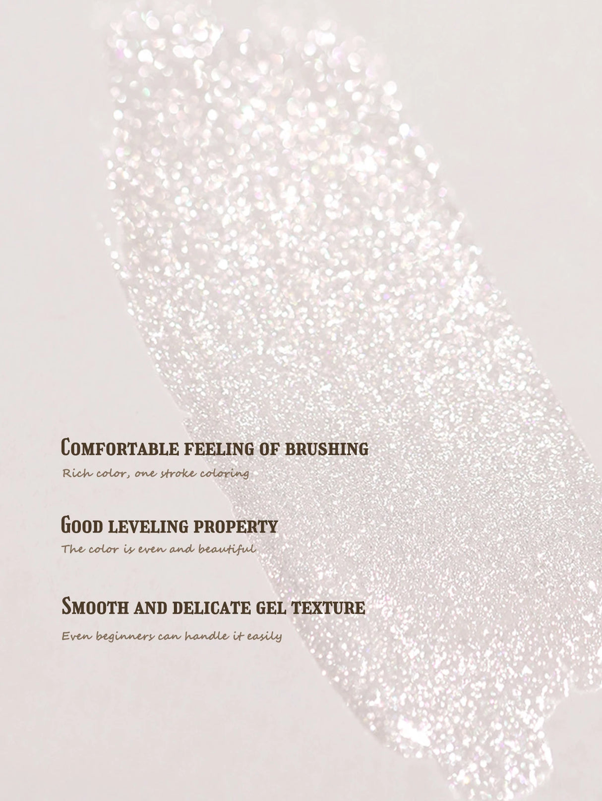 Esmalte de uñas en gel MIANEL12ML de alto brillo con purpurina fina en polvo, color blanco lechoso, nuevo estilo que combina con todo.