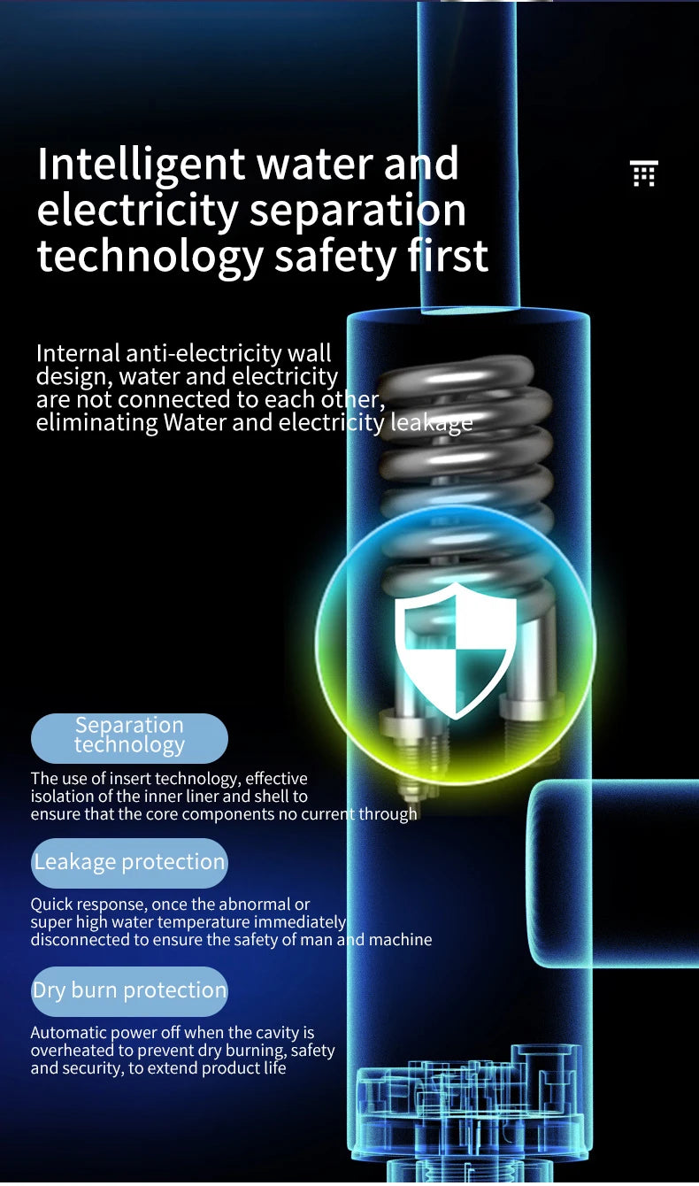 Chauffe-eau électrique de cuisine 3000 W 220 V, robinet instantané en acier inoxydable pour eau chaude et froide