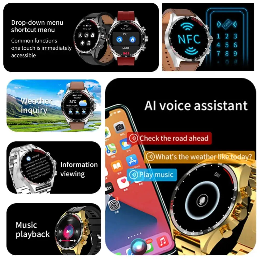 2024 New Outdoor Sports GPS Smart Watch Men Bluetooth Call HD Smartwatch Health Monitoring Compass IP68 Waterproof Watches Men - Lootquake