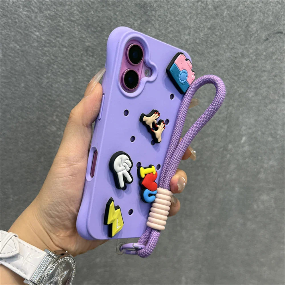Funda blanda de silicona líquida con agujeros para iPhone