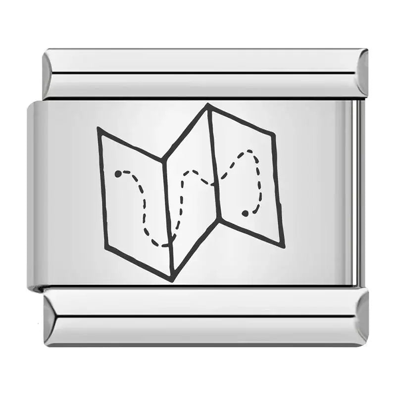 1pc New Designer Exploration Hotel Map Tent Charm Links Fit 9mm Bracelet Stainless Steel Jewelry DIY Making Bangle - Lootquake