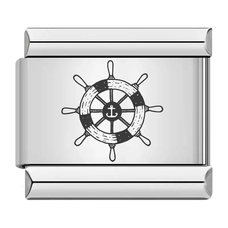 1pc New Designer Exploration Hotel Map Tent Charm Links Fit 9mm Bracelet Stainless Steel Jewelry DIY Making Bangle - Lootquake