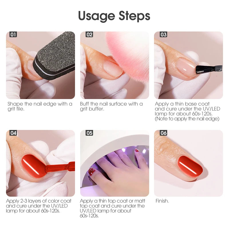 Esmalte de uñas en gel ROSALIND, lámpara para manicura artística con base mate y capa superior, esmalte semipermanente Gellak.