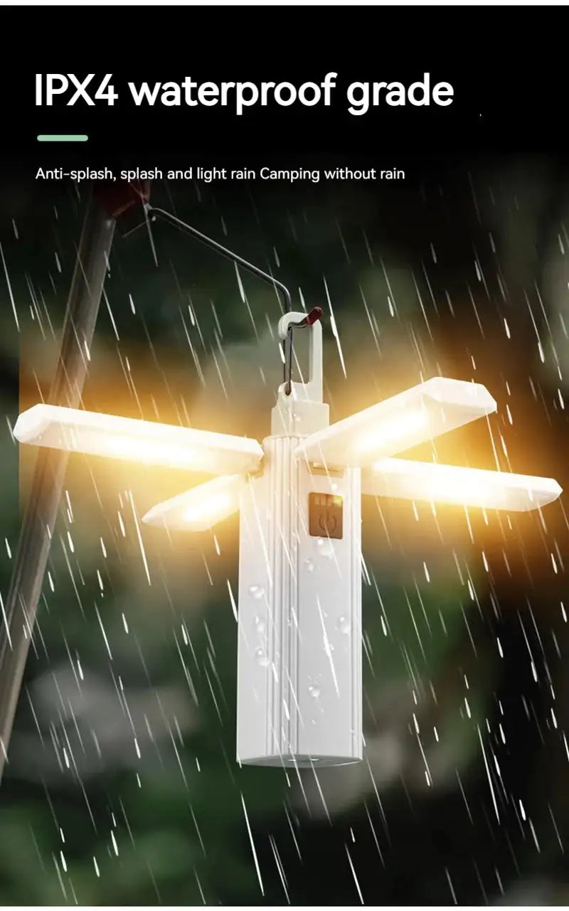Protable Rechargeable Camping Light Tent Chandelier Ultra Long Life Multi-function Flashlight Folding Hand Lamp - Lootquake
