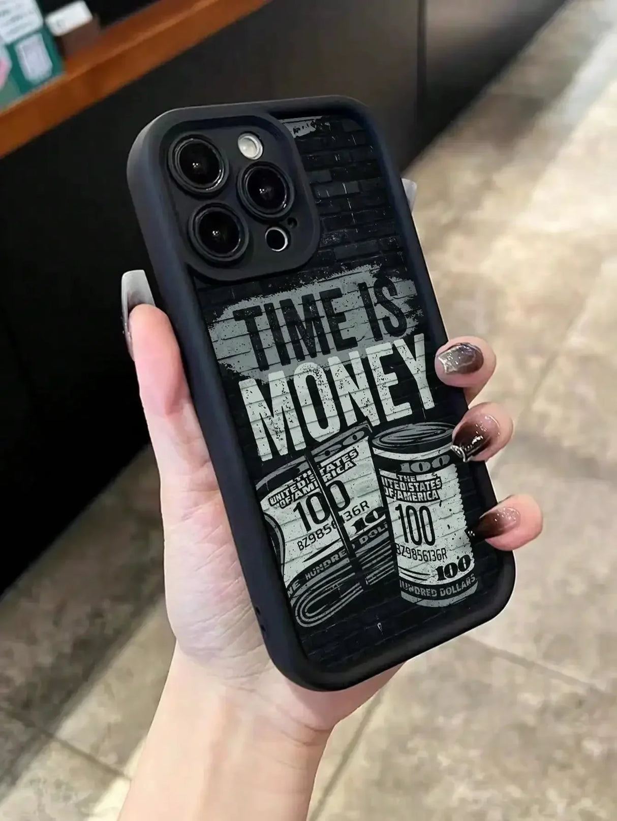 Funda para teléfono con estampado de dólares de moda