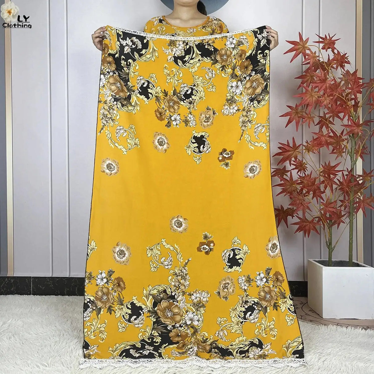 2024 Latest Muslim Sets Women Clothing Cotton Floral Loose Dashiki Long Dress African Abaya Dubai Traditional Islamic Clothing - Lootquake