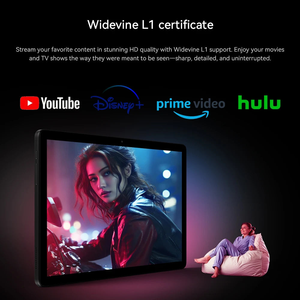 Alldocube iplay 60S 4G-LTE/WiFi Version 10.1" Tablet 4GB+8GB RAM 128GB ROM Android 14 OS 6200mAh Big Battery WiFi 6