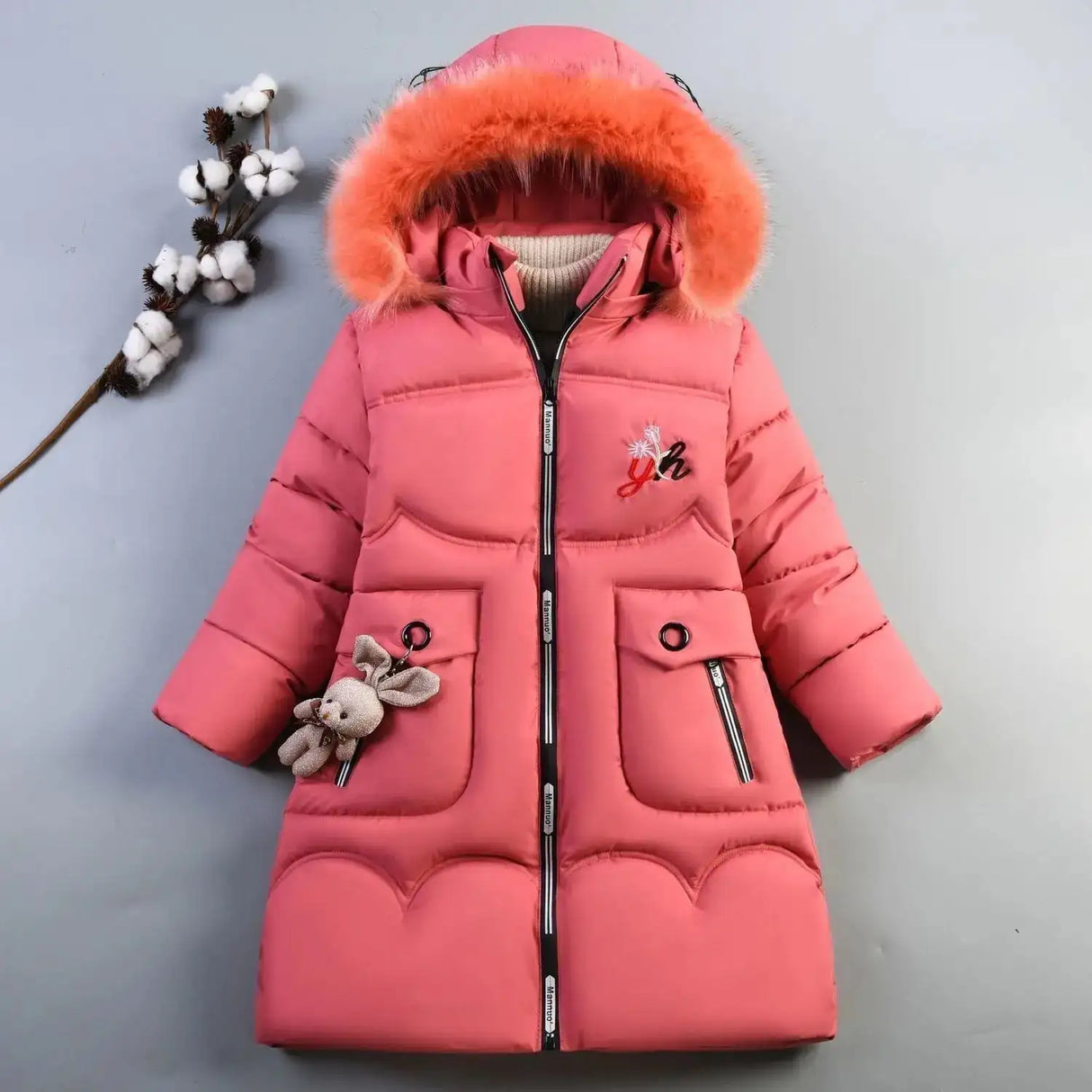 4 Color Big Size Winter Keep Warm Long Style Girls Jacket Teenage Thick Heavy Cold-proof Hooded Windbreaker Coat For Kids - Lootquake