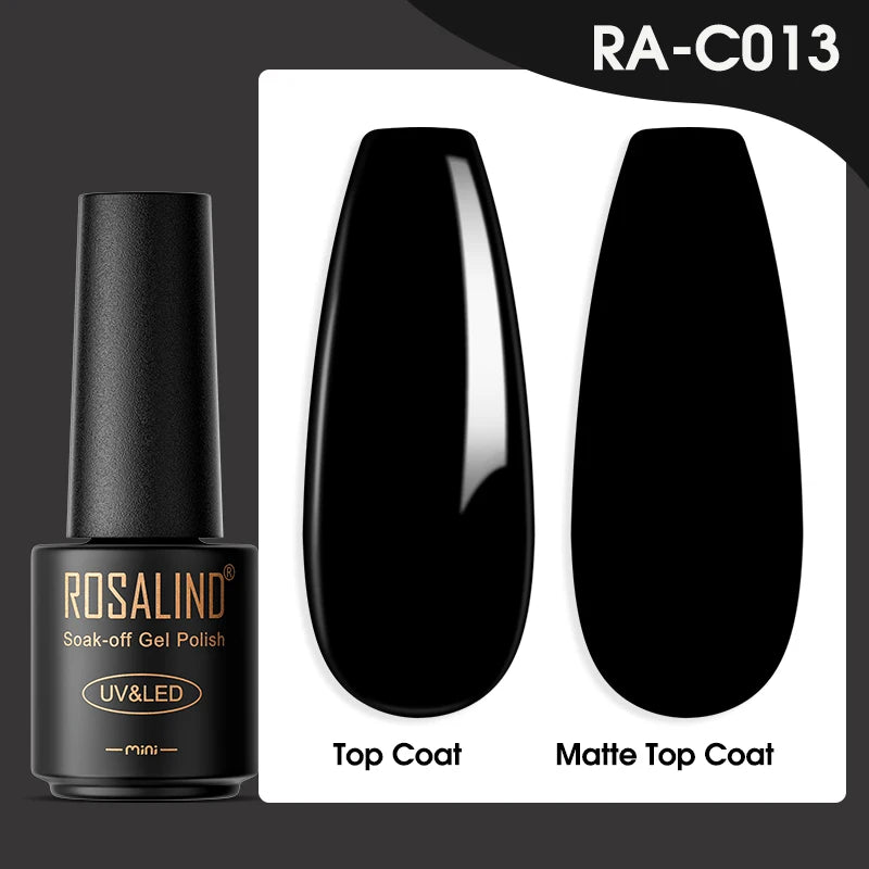 Esmalte de uñas en gel ROSALIND, lámpara para manicura artística con base mate y capa superior, esmalte semipermanente Gellak.
