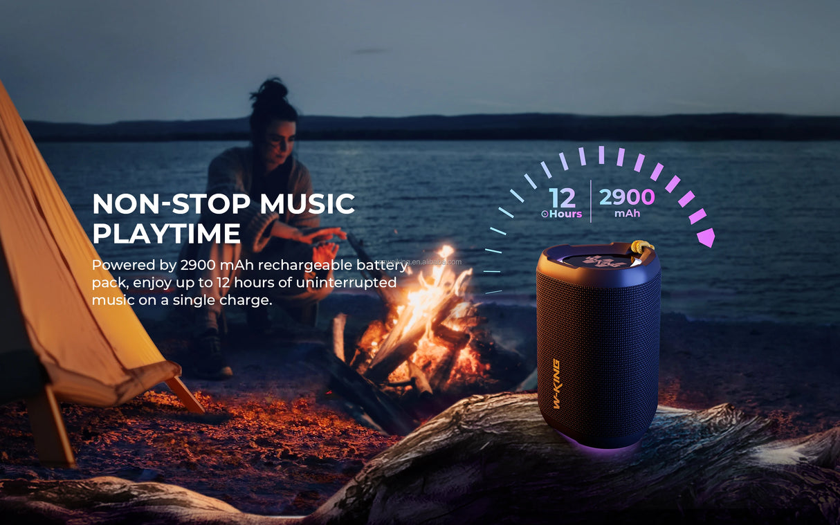 Enceinte Bluetooth avec écran LED, basses puissantes et puissance de 15 W, étanche IPX7, idéale pour les fêtes en plein air