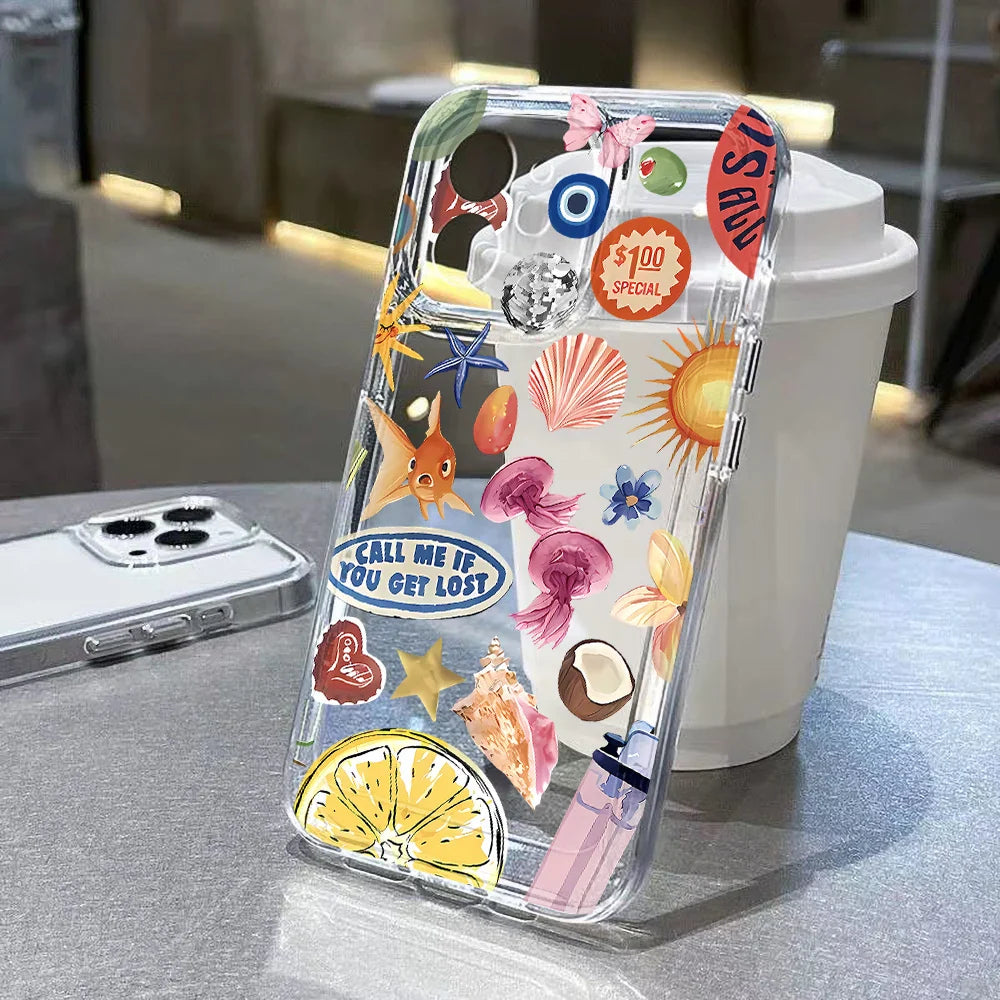 Funda para teléfono con animales del océano de verano