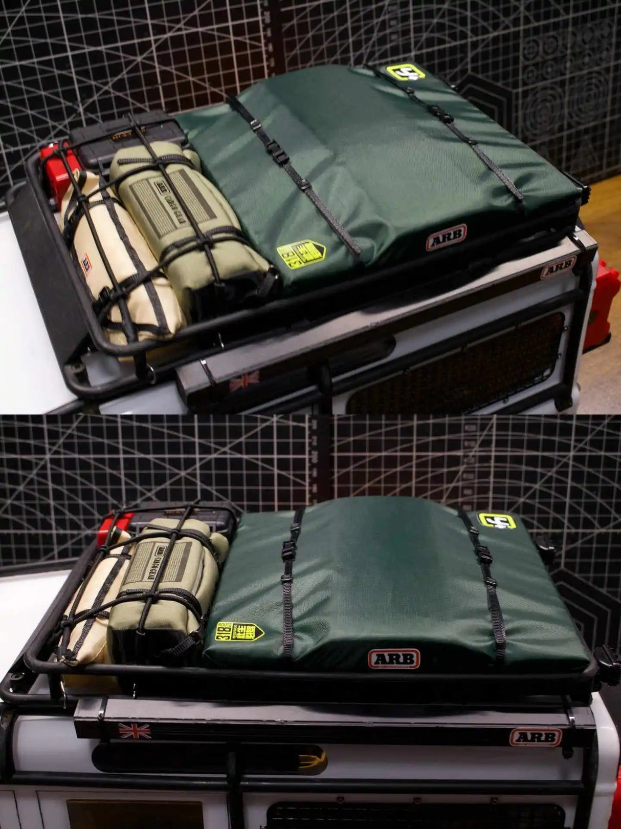 Simulated Tent Bag Side Tent Mood Accessory for 1/8 1/10 RC Track Car Traxxas TRX4 Defender Bronco AXIAL SCX10 RC4WD Decoration - Lootquake