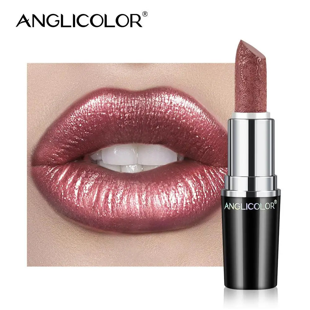 Fine Glitter Lipstick, Quicksand Gold Lipstick Non-sticky Non-fading Lipstick Pearlescent Long-lasting Silky Mermaid Lipstick