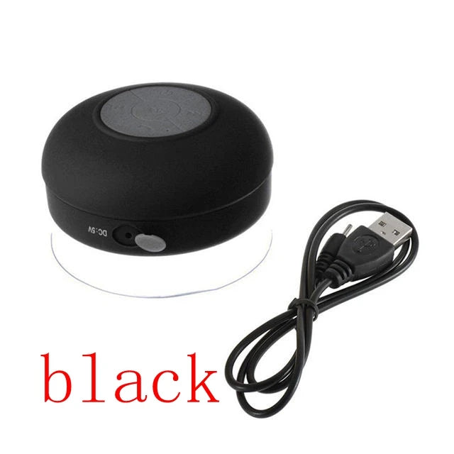 Mini altavoz Bluetooth para ducha, subwoofer, impermeable, manos libres, con micrófono y ventosa para baño, piscina, playa, coche y teléfono.