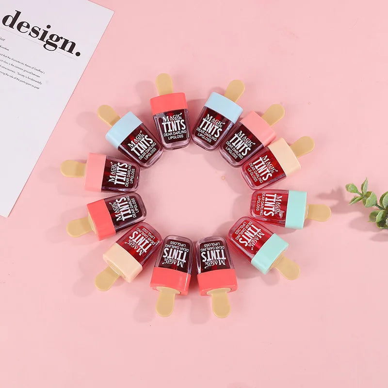 Brillant à lèvres liquide à la crème glacée, ensemble de rouges à lèvres liquide à la crème glacée, lèvres colorées, développement de couleur longue durée, hydratant