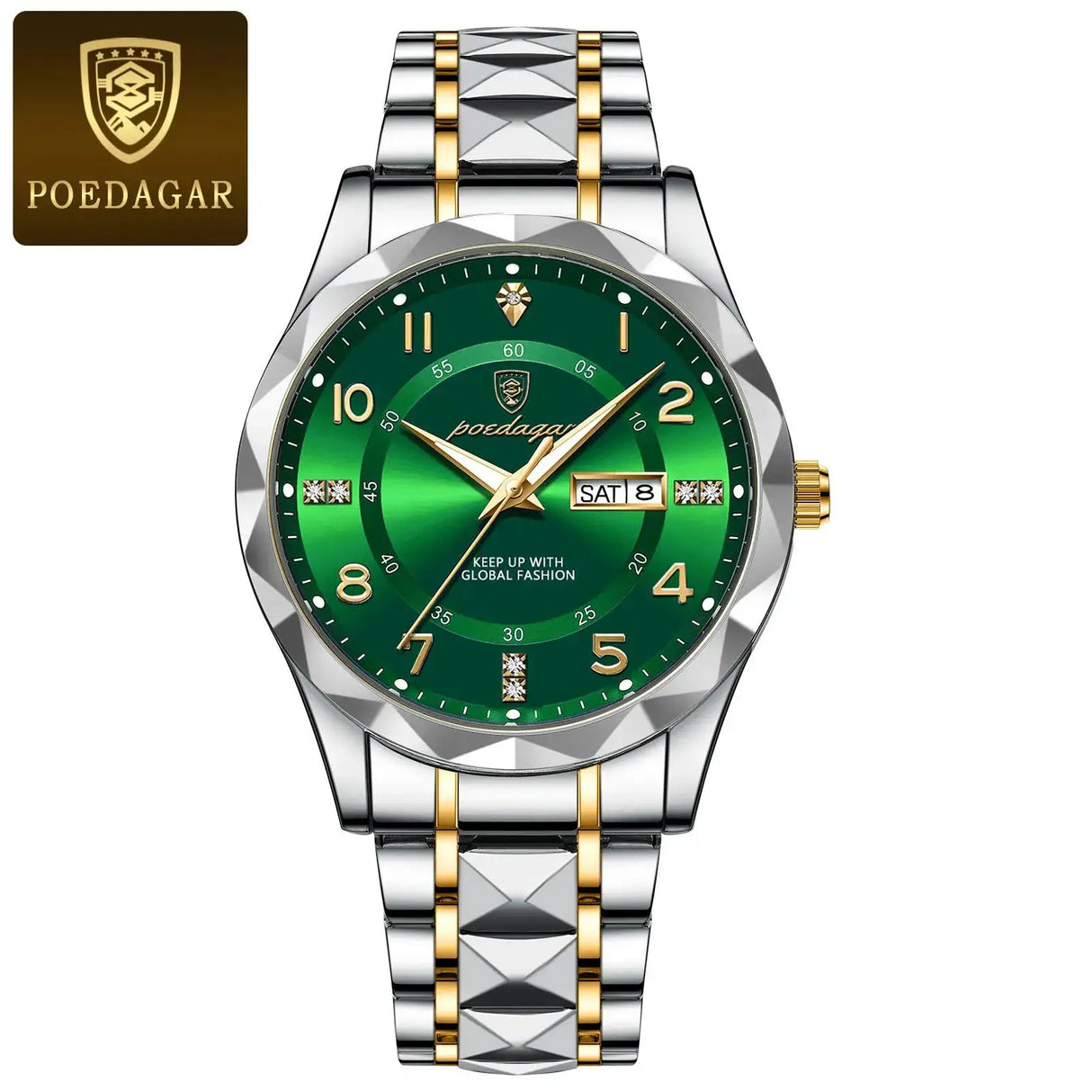 POEDAGAR Luxury Business Men's Wristwatch Stainless Steel Date Week Man Watch Waterproof Luminous Fashion Quartz Watches For Men - Lootquake