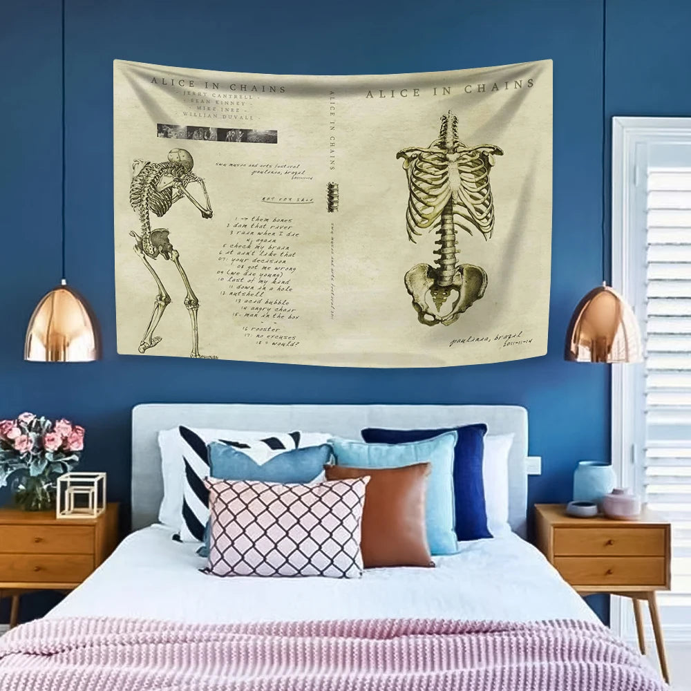 Tapisserie de groupe de rock A-Alice in Chains, décoration d'intérieur, esthétique, couvre-lit, tenture murale, tapis, revêtement de dortoir, tissu