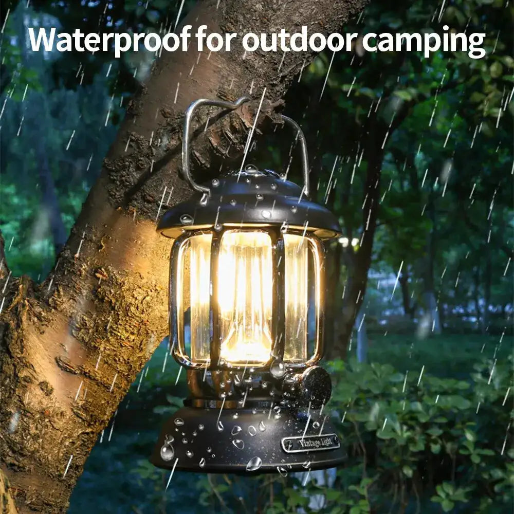 Outdoor Camping Lantern Portable USB Rechargeable Lamp Retro LED Light For Emergency Fishing Hiking Tent Nightlight Waterproof - Lootquake