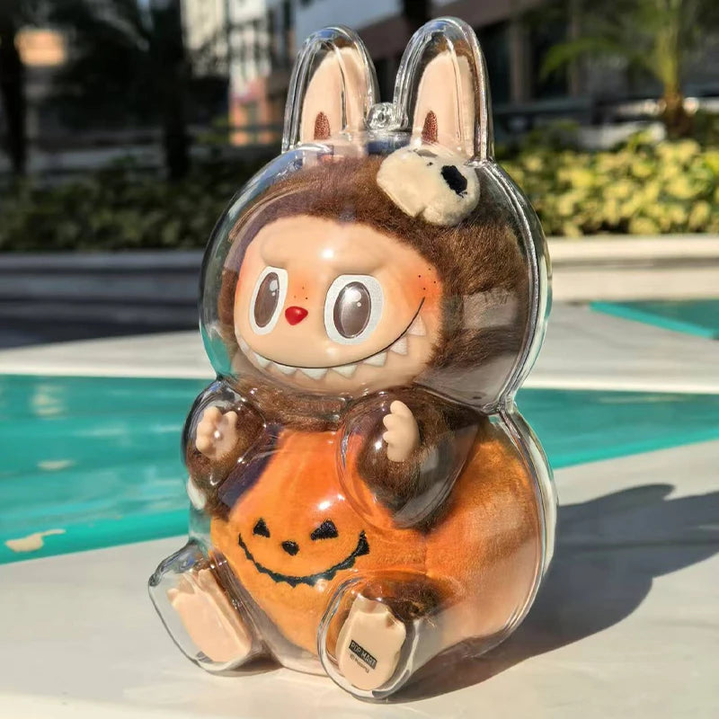 LABUBU Étui transparent pour siège Labubu Étui en plastique Sac à dos Charms