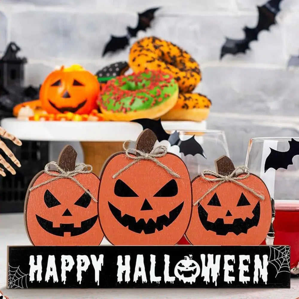 Fall Pumpkin Table Decor Halloween Desk Decorations Fall Table Decor Fall Wooden Table Sign Halloween Ornaments