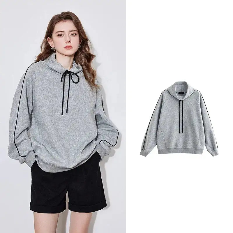 TOYOUTH Women Hoodies Sweatshirt 2025 Spring New Hooded Drawstring Long Sleeve Pullover Sports Casual Tops - Lootquake