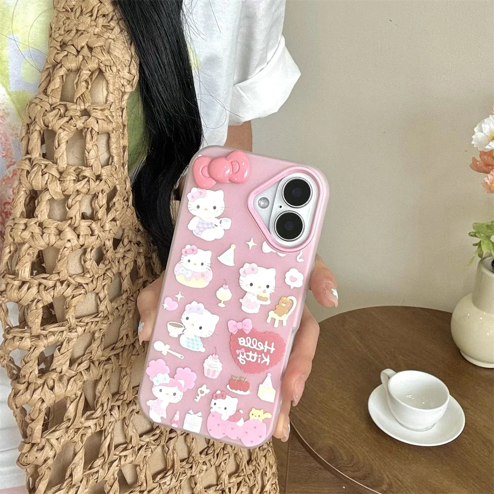 Funda para teléfono con diseño de Hello Kitty en color rosa caramelo