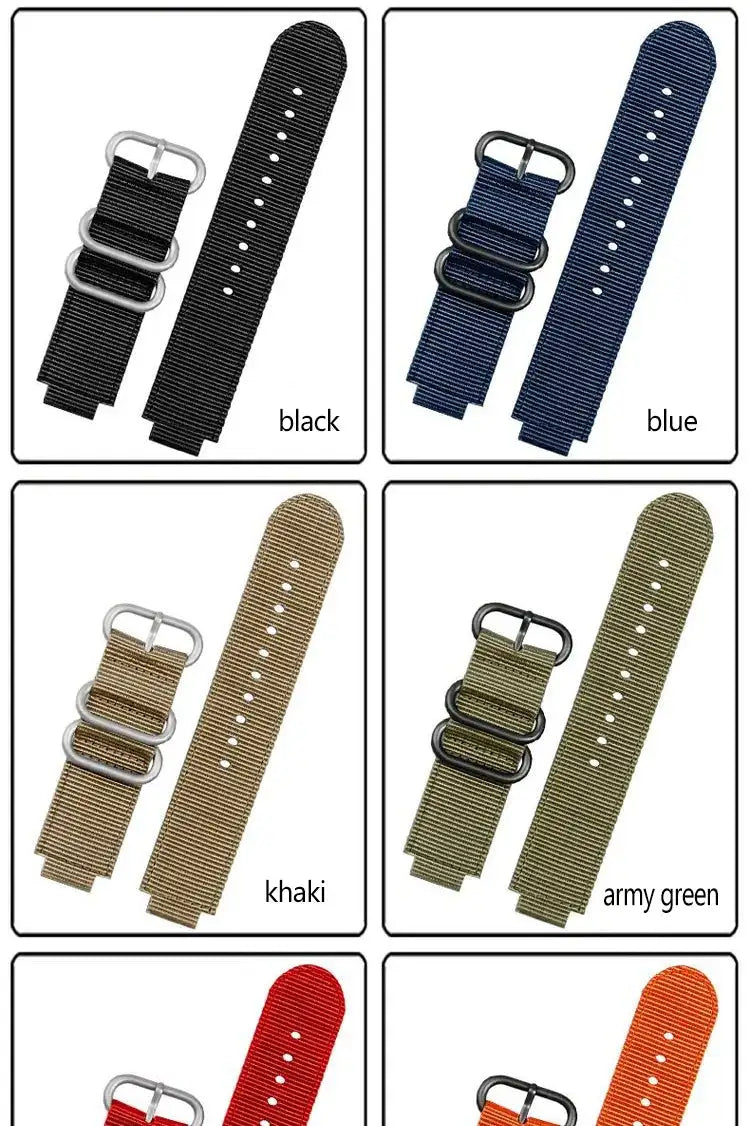 For TIMEX Tide Canvas Convex Strap Male Compass Bracelet T2N721 T2N720 TW2T76500 TW2T76300 Nylon Watchband 24*16MM Wristband - Lootquake