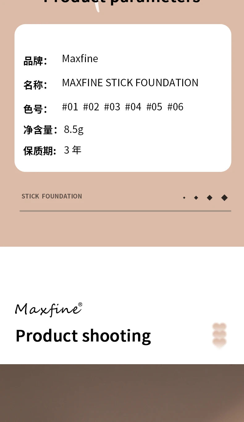 Fond de teint en stick - une formule crème mate naturelle, durable et miscible - sans cruauté et cadeau parfait pour la Saint-Valentin pour les femmes.