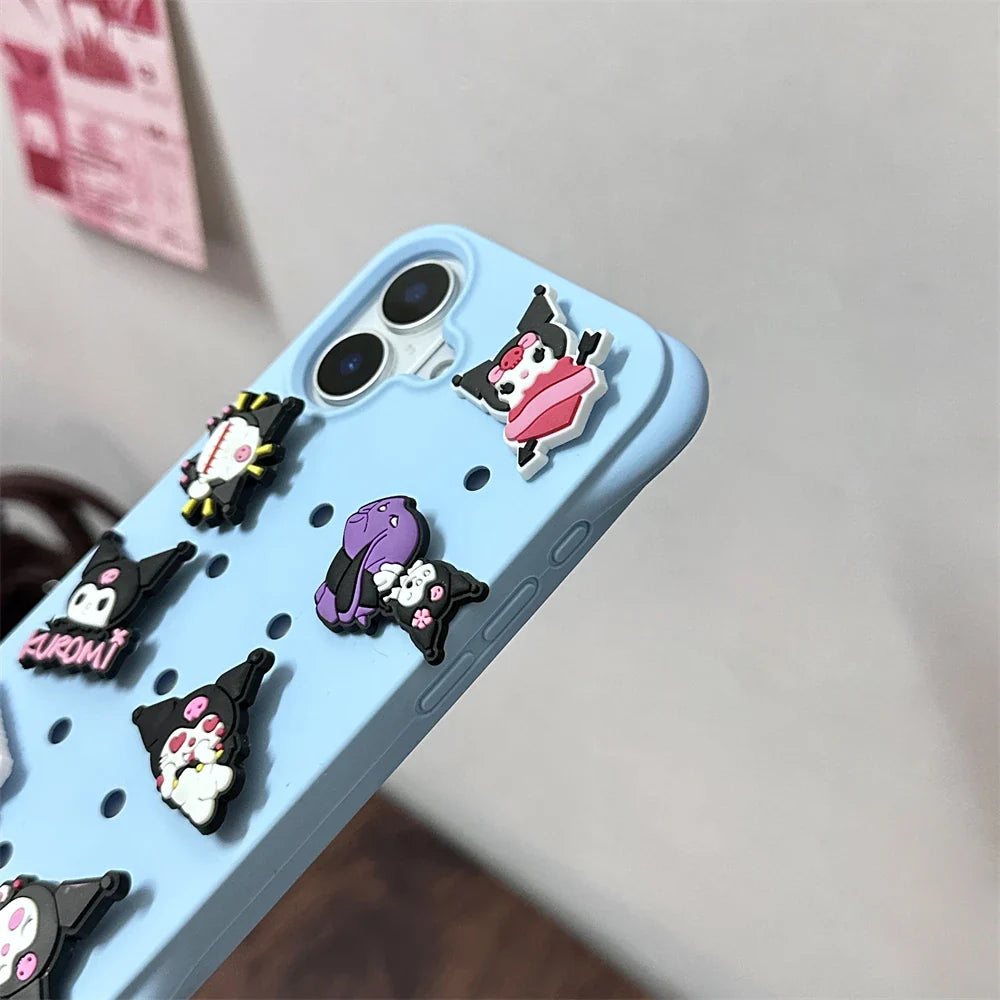 Crocs Charms Cute DIY Holes Silicone Soft Phone Case
