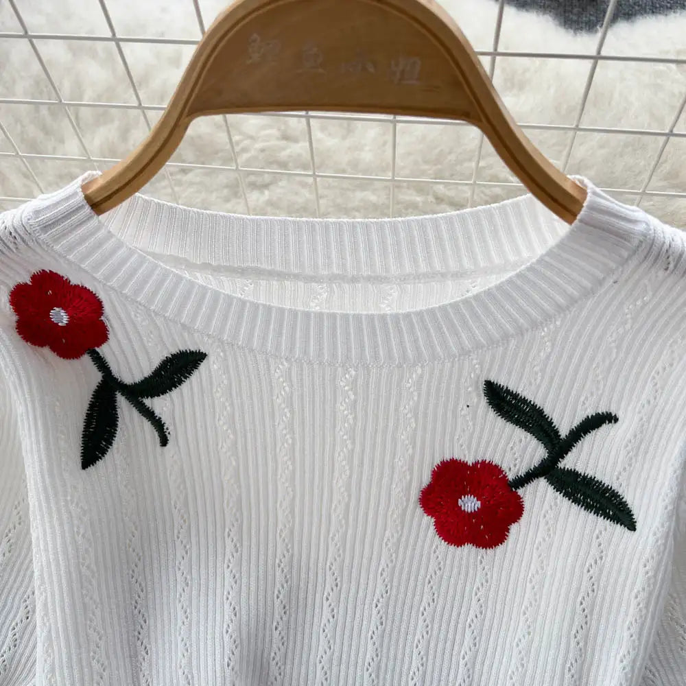 Crochet Dresses Knit Cut Out Dress Jurk Dames Beach Dresses for Women 2023 Short Sleevel Female Vestidos Mujer Maxi Long Dress - Lootquake